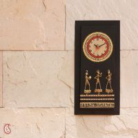 Aapno Rajasthan An Ethnic Style Wooden Wall Clock With Brass Work