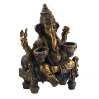 Aapno Rajasthan Antique Finish Ganesha Sitting On Chowki Showpiece