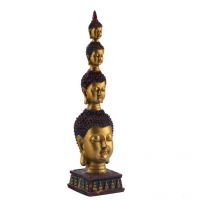Aapno Rajasthan Awesome Golden Brown Four Head On Buddha Showpiece