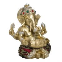 Aapno Rajasthan Beautiful Gold Finish Ganesha Idol With Dholak