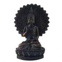 Aapno Rajasthan Black And Gold Finish Buddha Idol Showpiece