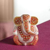 Aapno Rajasthan Gold Work Marble Ganesh With Kundans