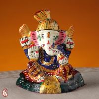 Aapno Rajasthan Hand Painted Enamelled Metal Turban Lord Ganesh Figurine