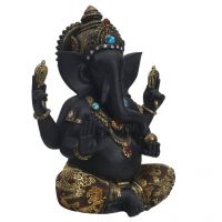 Aapno Rajasthan Marvelleous Black Textured Ganesha Showpiece