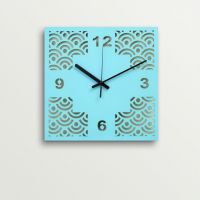 ArtEdge Blue Geometric Design Laser Cutwork Wall Clock
