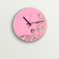 ArtEdge Elegant Pink Paisley Laser Cut Work Wall Clock