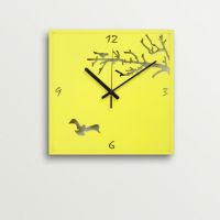 ArtEdge Elegant Yellow Flying Bird Wall Clock