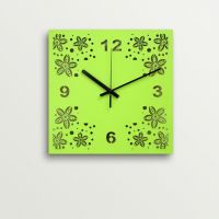 ArtEdge Green Flower Design Laser Cut Work Wall Clock