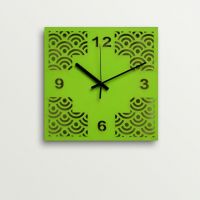 ArtEdge Green Geometric Design Laser Cut Work Wall Clock