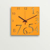 ArtEdge Orange Numeric Laser Cut Work Wall Clock