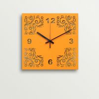 ArtEdge Orange Tribal Design Laser Cut Work Wall Clock