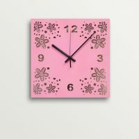 ArtEdge Pink Flower Design Laser Cut Work Wall Clock