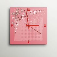 ArtEdge Pink Grunge Butterflies Wall Clock