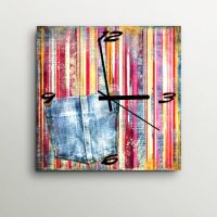 ArtEdge Pink Grunge Denim Wall Clock