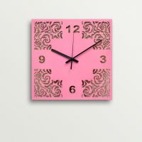 ArtEdge Pink Rose Flower Laser Cut Work Wall Clock