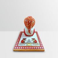 Chitra Handicraft Marble Chowki Ganesh And Modak Print