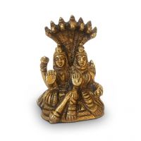 Decor Delight Lord Vishnu And Lakshmi Ji Statue Seated On Sheshnag Gold