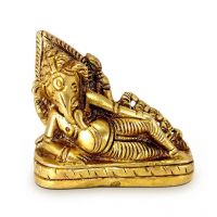 Deve Herbes Brass Resting Ganesha Idol