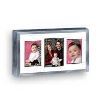 Elegant Arts And Frames Metallic 3 Pocket Collage Photo Frame Silver