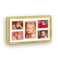 Elegant Arts And Frames Metallic 5 Pocket Collage Photo Frame Gold