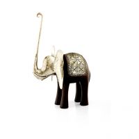 Era Wooden Elephant With Metal Fitting