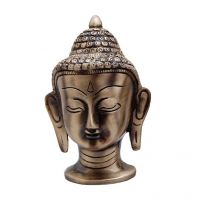 Ethnic Brass Buddha Head - Big