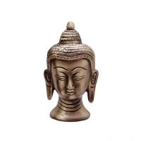 Ethnic Brass Buddha Head - Medium