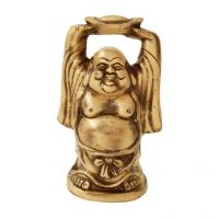Ethnic Brass Laughing Buddha With Ingot