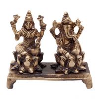 Ethnic Brass Laxmi Ganesh On Chowki