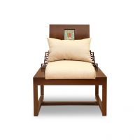 Exclusivelane Thurmont Teak Wood Single Seater Sofa Walnut