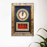 Exclusivelane Warli Handpainted And Dhokra Work Clock Golden And Black