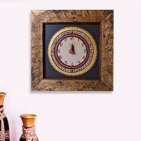 Exclusivelane Warli Handpainted Clock Golden And Black