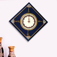 Exclusivelane Warli Handpainted Diagonal Clock Blue