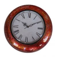 Flourish Concepts Handcrafted Red Wall Clock