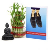 Gifts By Meeta Buddha Figurine N Bamboo Combo