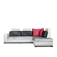Glamour Swazi L Shaped Sofa Off White And Black
