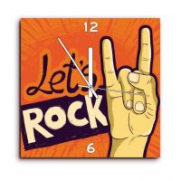 Height Of Designs Lets Rock Wall Clock