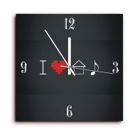 Height Of Designs Love Home Music Wall Clock
