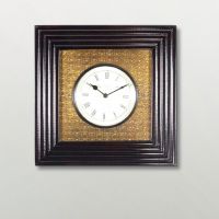 Kraftorium Traditional Rajasthani Black Square Wooden Black Wall Clock