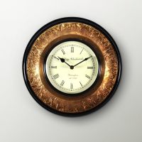 Kraftorium Traditional Rajasthani Brass Finish Wall Clock