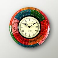 Kraftorium Traditional Rajasthani Hand Painted Wall Clock Multicolor