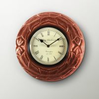 Kraftorium Traditional Rajasthani Wooden Wall Clock Dark Copper