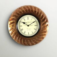 Kraftorium Traditional Wooden Wall Clock Brass Finish