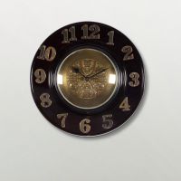 Kraftorium Wooden Wall Clock With Brass Embedded Numbers