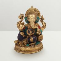 Pure Divine Blessing Ganesha Green And Blue