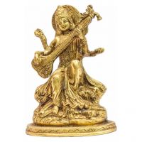 Pure Divine Brass Goddess Saraswati