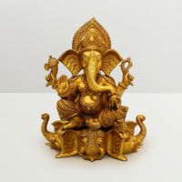 Pure Divine Ganesha Sitting On Elephant Trunk Base