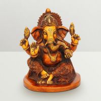 Pure Divine Ganesha With Ladoo Red