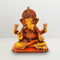 Pure Divine Ganesha With Twisted Trunk Red