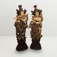Pure Divine Radha Krishna Figurine Golden